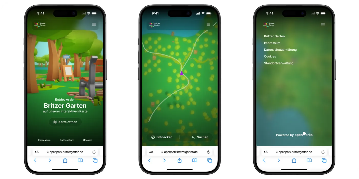 Finaler Entwurf der OpenParks App