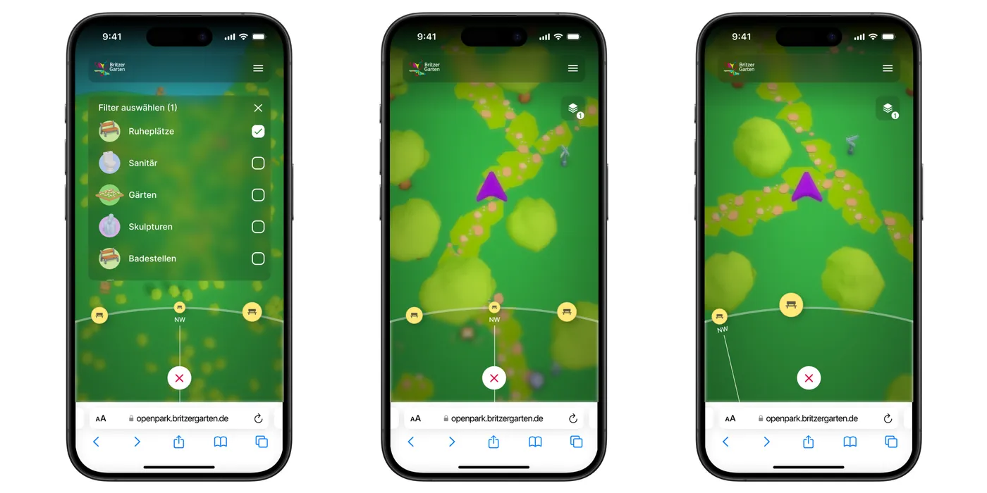 Erkundungsmodus in der OpenParks App